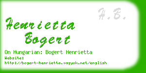 henrietta bogert business card